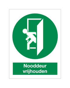 Nooddeur vrijhouden (bordje)