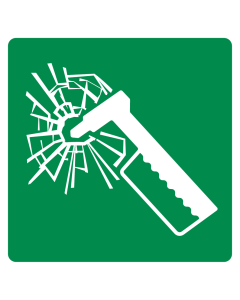 Bord met pictogram noodhamer ISO 7010