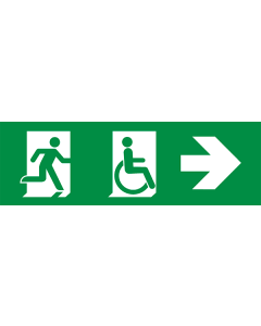 Bord Nooduitgang rechts beperkte mobiliteit