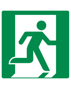 Bord met pictogram nooduitgang opening rechterkant ISO 7010