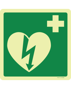 Fotoluminescerend bord met pictogram AED - ILCOR