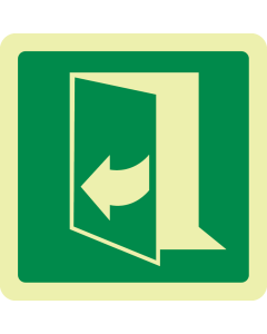 Fotoluminescerend bord met pictogram nooduitgang trekken rechts ISO 7010