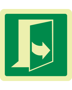 Fotoluminescerend bord met pictogram nooduitgang trekken links ISO 7010