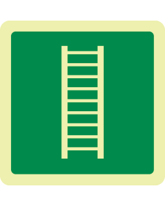 Fotoluminescerend bord met pictogram vluchtladder ISO 7010