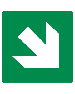 Bord met pictogram pijl groen diagonaal ISO 7010