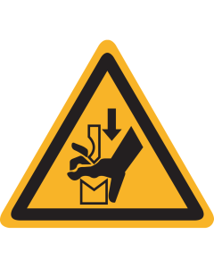Bord met pictogram plet gevaar voor handen - ISO 7010 - W030