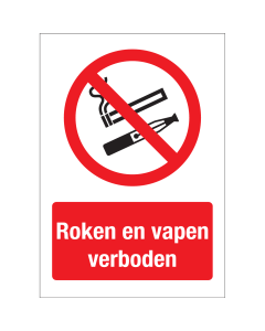 Bord Roken en vapen verboden