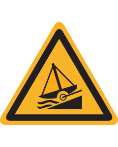 Bord met pictogram "Scheepshelling" - ISO 7010 - W044