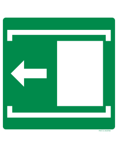 Bord met pictogram schuifdeur links ISO 7010