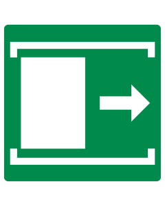 Bord met pictogram schuifdeur rechts ISO 7010