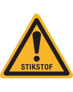 Bord met pictogram waarschuwing stikstof