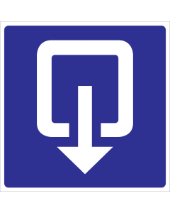 Blauw bord met pictogram uitgangsteken voor aanduiden uitgang