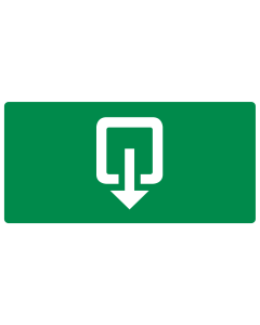 Bord met pictogram uitgang rechthoek