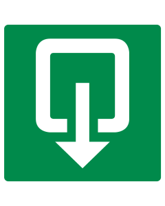 Bord met pictogram uitgang