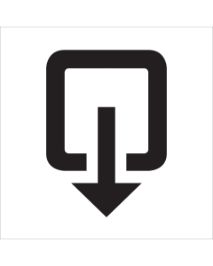 Wit bord zonder kader met pictogram voor aanduiden uitgang