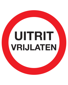 Bord met tekst uitrit vrijlaten