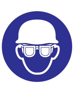 Bord Helm en gehoorbescherming verplicht ISO7010