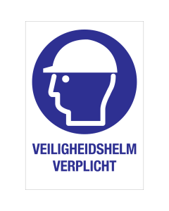 Bordje met pictogram en tekst om aan te duiden dat het dragen van een veiligheidshelm verplicht is - ISO7010 - M014