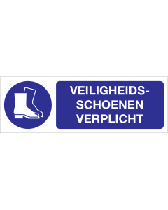 Bord met pictogram en tekst om aan te duiden dat veiligheidsschoenen verplicht zijn - ISO7010 - M008