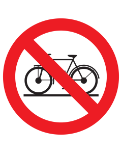 Bord met pictogram verboden fietsen te plaatsen