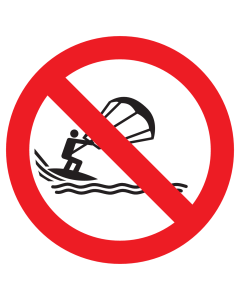 Bord met pictogram kitesurfen verboden ISO7010 - P065