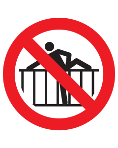 Bord met pictogram verboden over het hek te klimmen ISO7010 - P071
