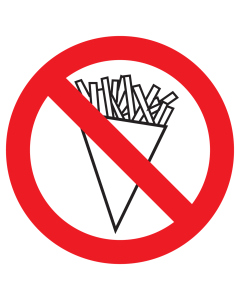 Bord met pictogram patat / frites verboden