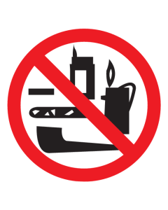 Bord met pictogram rookwaren verboden