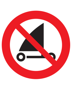 Bord met pictogram strandzeilen verboden ISO7010 - P067