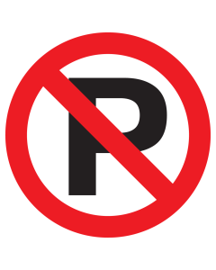 Bord met pictogram verboden te parkeren
