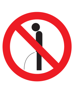 Bord met pictogram wildplassen verboden