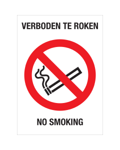 Bord met pictogram roken verboden / no smoking