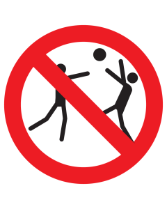 Bord met pictogram verboden te spelen