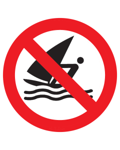 Bord met pictogram windsurfen verboden ISO7010 - P054