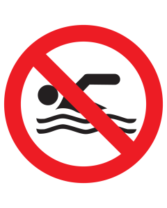 Bord met pictogram zwemmen verboden ISO7010 - P049