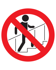 Bord met pictogram verboden te trap te gebruiken