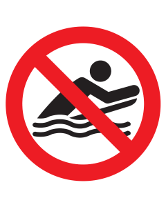 Bord met pictogram bodyboarden verboden ISO7010 - P063