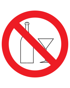 Bord met pictogram glaswerk verboden