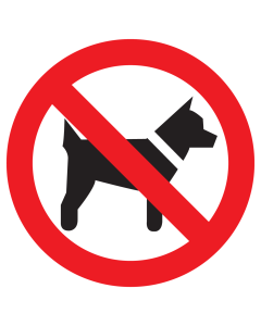 Bord met pictogram honden verboden