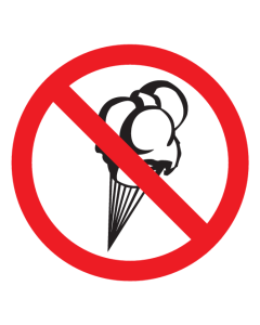 Bord met pictogram ijs verboden