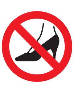 Bord met pictogram naaldhakken verboden