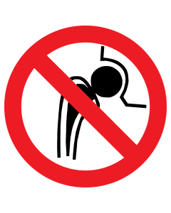 Bord met pictogram protheses verboden