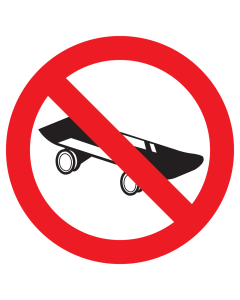 Bord met pictogram skateboard verboden