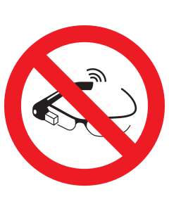 Bord met pictogram smart brillen verboden ISO7010 - P044