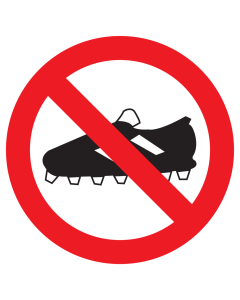Bord met pictogram voetbalschoenen verboden