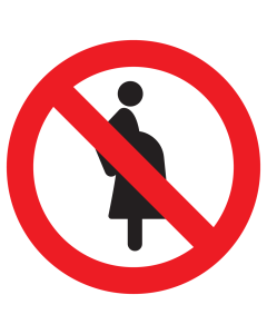 Bord met pictogram verboden voor vrouwen die zwanger zijn ISO7010 - P042