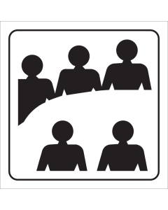 Wit bord met pictogram voor aanduiden vergaderruimte 