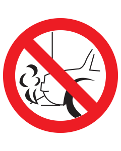 Bord met pictogram motor afzetten