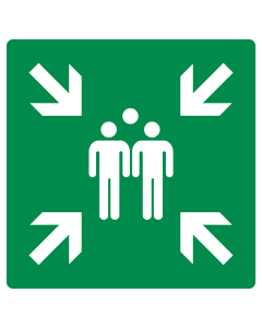 Bord met pictogram verzamelplaats ISO 7010