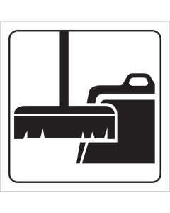 Wit bord met pictogram voor aanduiden werkkast